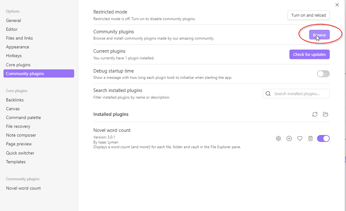Obsidian Browse Community Plugins