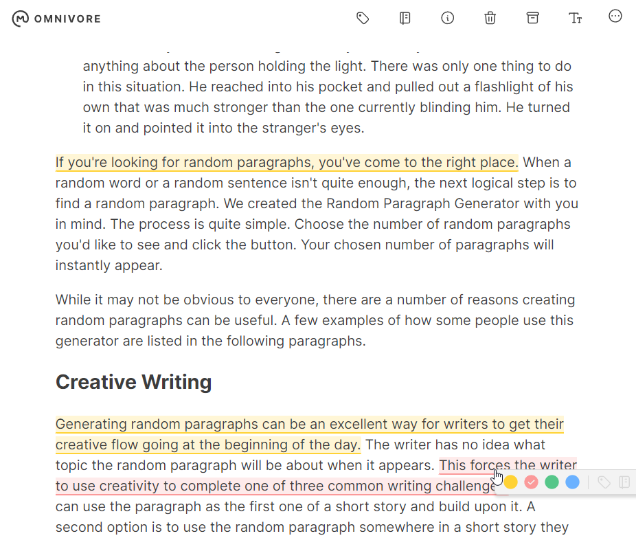 Omnivore Highlighting
